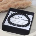 Bransoletka Męska Premium z Kamieni Naturalnych – Lawa Wulkaniczna, Czarny Turmalin i Hematyt Grafitowy